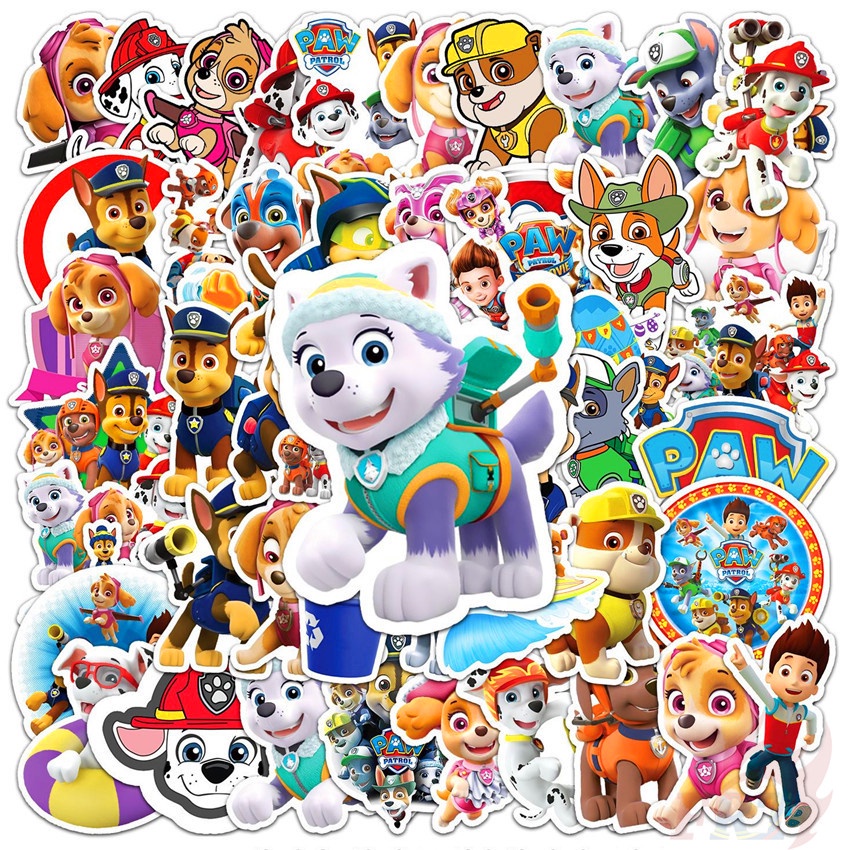 Set 100 miếng dán PAW Patrol Series B chống thấm nước thời trang DIY trang trí ván trượt/ laptop