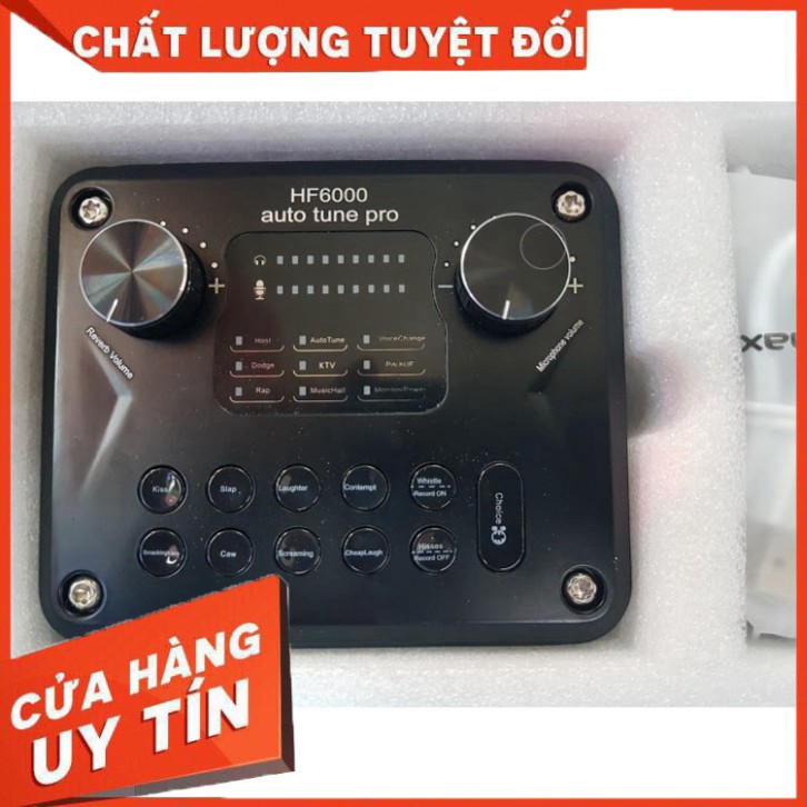 Sound Card Hát Livestream HF6000 Auto Tune Pro Hát Karaoke Online Theo Phong Cách Chuyên Nghiệp