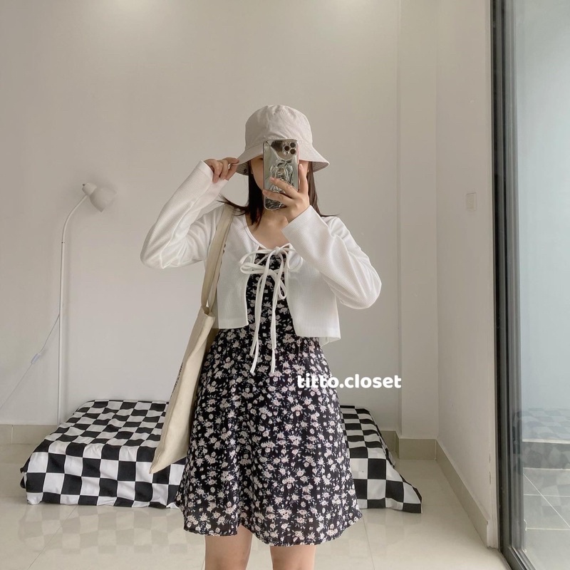Set Fiona Váy Hoa + Áo Cardigan - Titto Closet