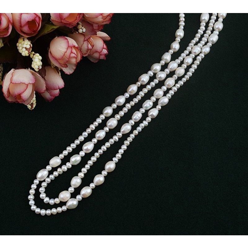 Dây chuyền hạt ngọc trai nhân tạo mix nhiều size 150cm cho nữ