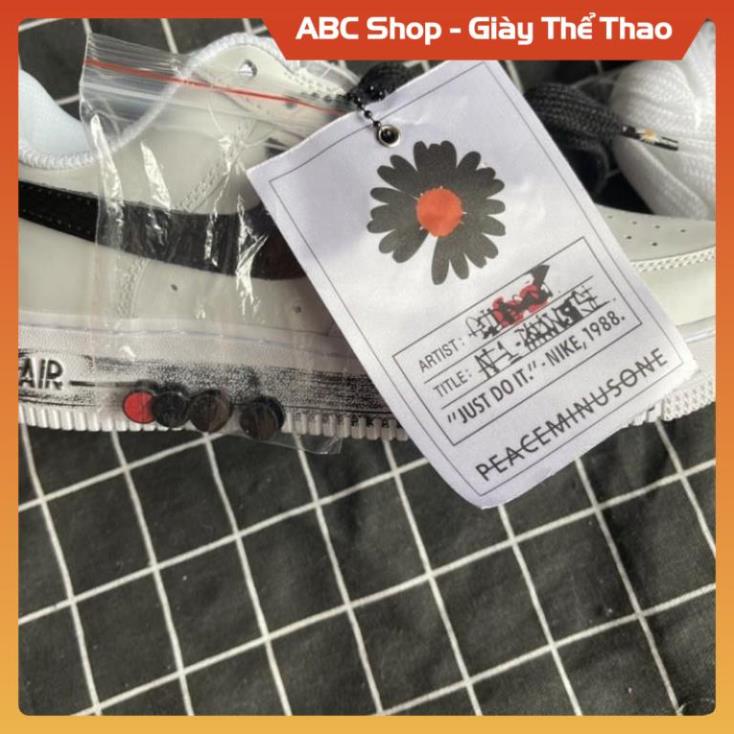 Giày AF1 hoa cúc trắng tróc sơn para 2.0 mới, Giầy Sneaker Force Air Đen cao cấp