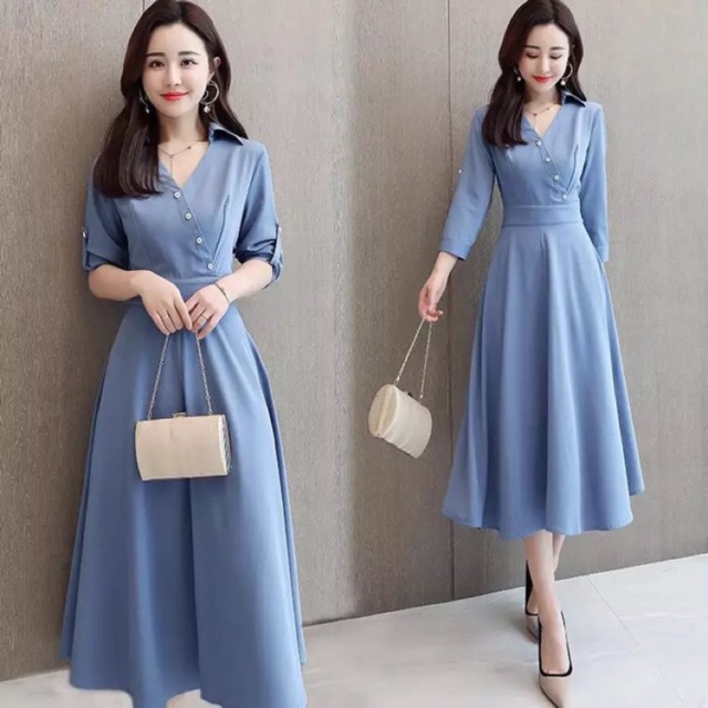 Đầm phong cách Vintage cổ sơ mi - Lịch thiệp và quý phái | BigBuy360 - bigbuy360.vn