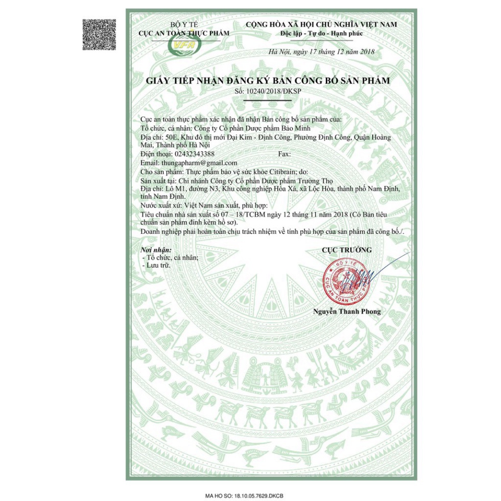 [Chính hãng] Citibrain tăng cường tuần hoàn não - Hộp 30 viên  Date mới