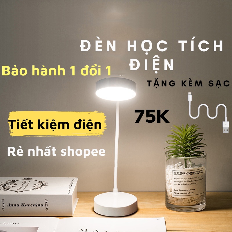 Đèn Học Để Bàn Tích Điện, Đèn Học Đọc Sách, Làm Việc, Chống Cận Thông Minh TITAN.ST