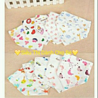 Sỉ – Yếm tam giác cotton cúc bấm cho bé