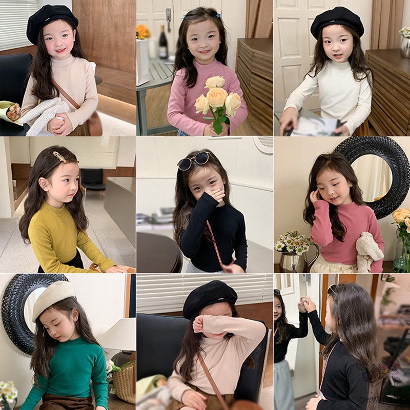 Áo Cotton Cổ Giả Nhiều Lớp Phong Cách Hàn Quốc Cho Bé Gái