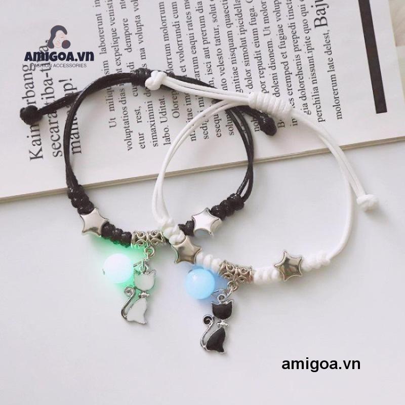 ✨✨Vòng tay lắc tay đơn, vòng đen, trắng, xanh đính đá dạ quang