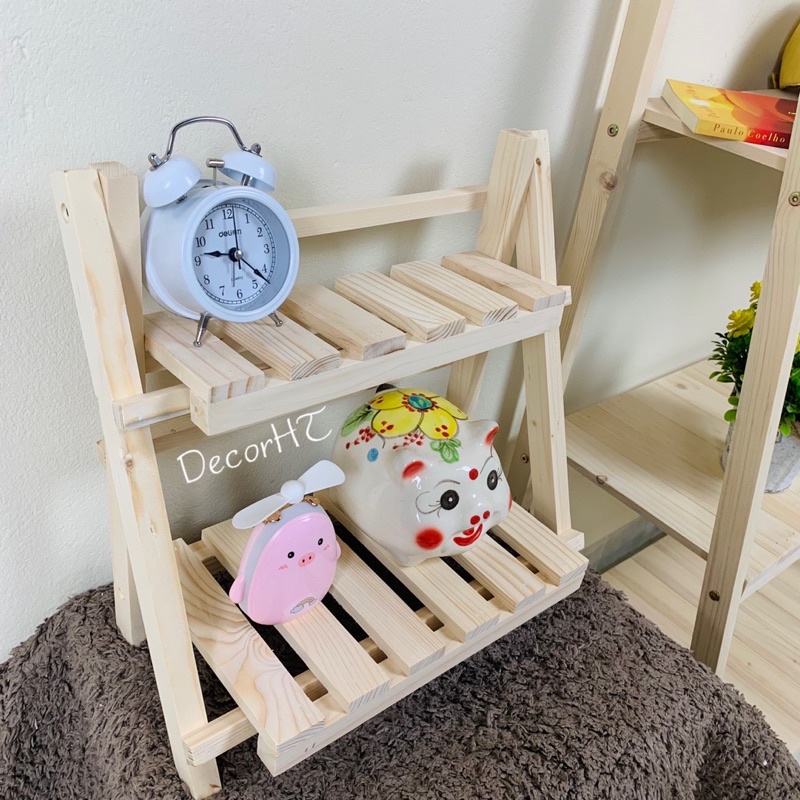 Kệ Gỗ Đa Năng, Kệ Cây Để Bàn Gấp Gọn Gỗ Thông - DECOR HT