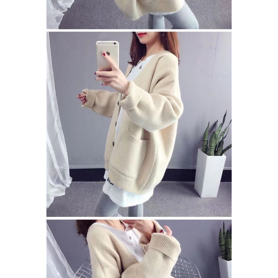 Áo khoác cardigan dệt kim dáng rộng màu sắc trẻ trung phong cách hàn quốc cho nữ | BigBuy360 - bigbuy360.vn