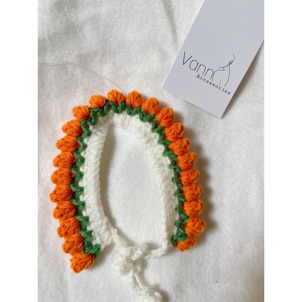 Vòng cổ handmade len cho chó mèo xinh xắn