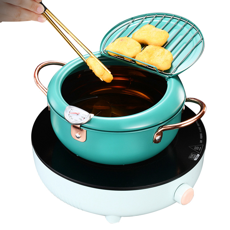 Chảo Chiên Bằng Thép Không Gỉ Có Nắp Đậy Và Giá Đỡ Chất Lượng Cao