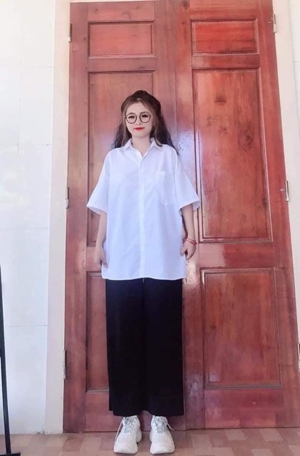 Set sơ mi phối quần ống rộng