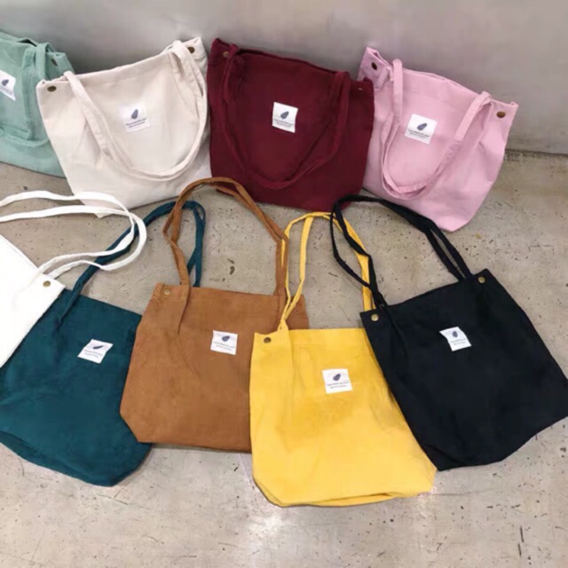 Túi tote đeo vai nhiều màu Hàn Quốc (tặng huy hiệu)