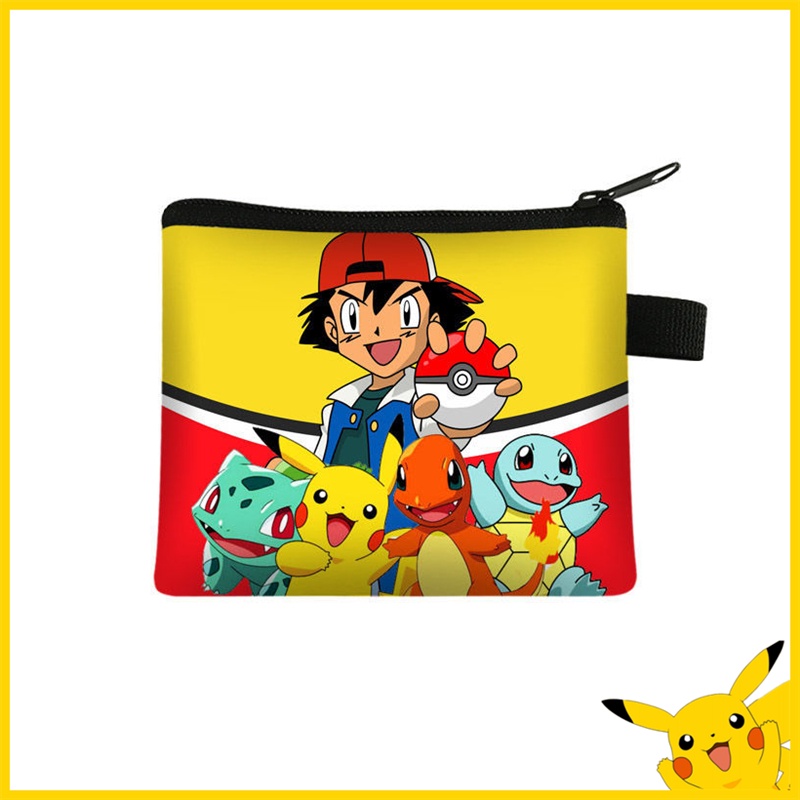 Pokemon kids coin purse Small Student Coin Purse Pokémon Coins Credit Card Storage Wallet Pikachu Mo