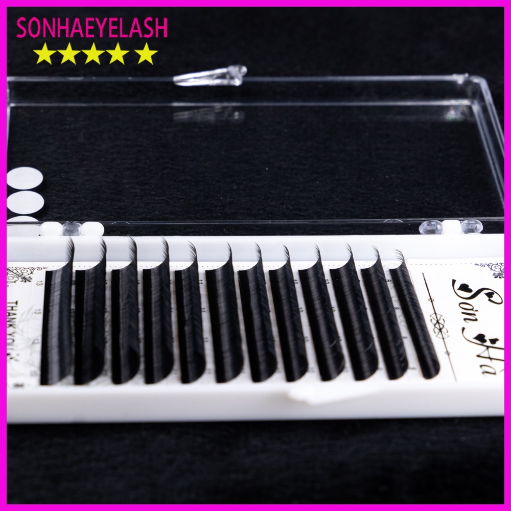 Mi khay mix độ cong C, D, CC 1 khay đủ size từ 8mm - 13mm, Sơn Hà eyelash chuyên sỉ lẻ dụng cụ mi