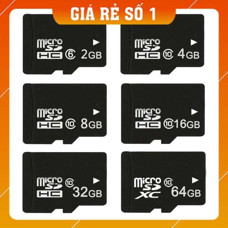 ⚡Giá Sập Sàn⚡ Thẻ nhớ MicroSD Class 10 Tốc độ cao (Đen) 2GB/4GB/8GB/16GB/32GB/64GB