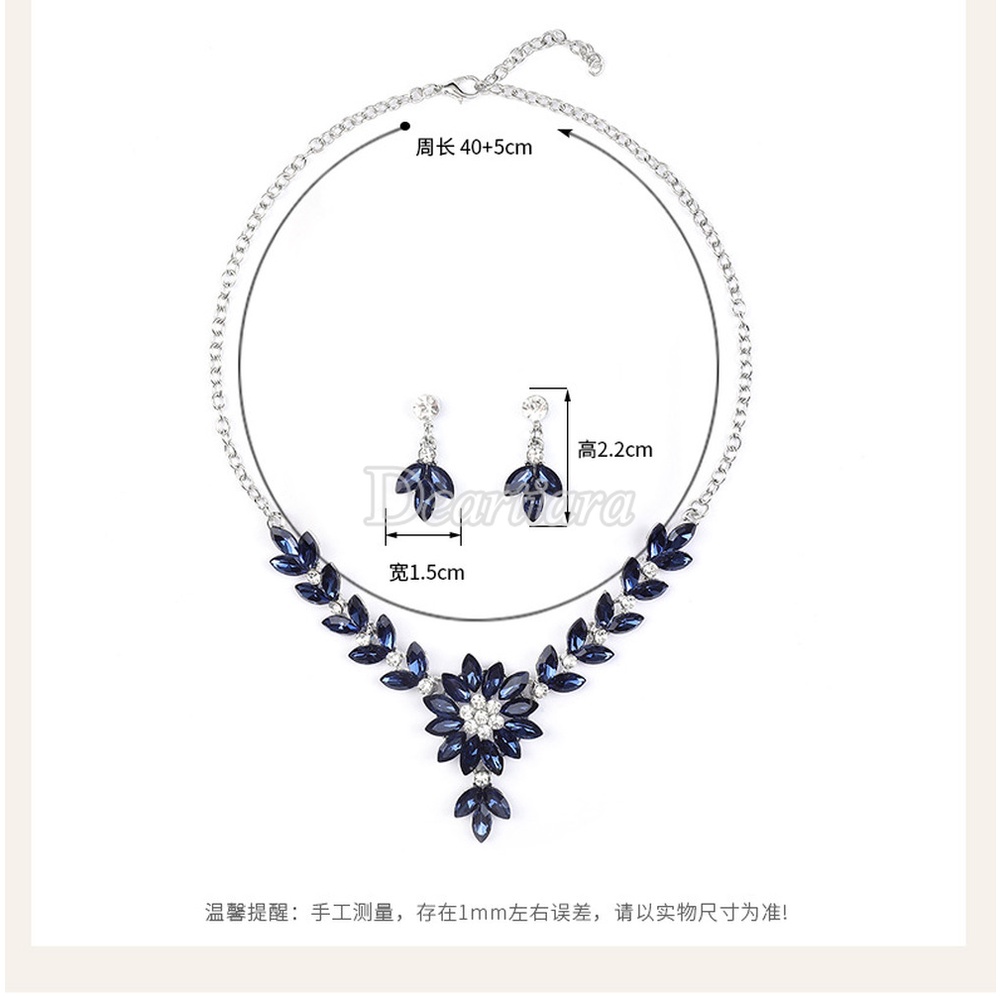 Set Vòng cổ Và Bông Tai Họa Tiết Màu Tương Phản Phong Cách Âu Mỹ Thời Trang