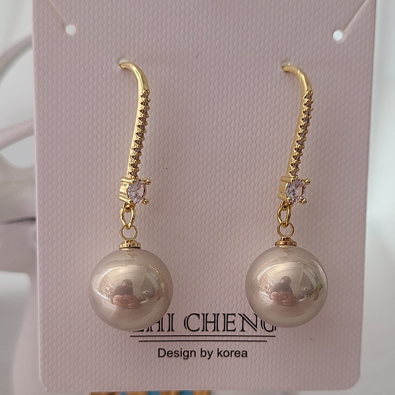 Bông Tai Thời Trang Hàn Quốc Đính Ngọc Trai Tròn Phong Cách Bohemian Cho Nữ 2021