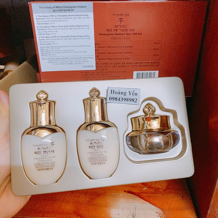 [ HÀNG HOT] Set Nước Sữa Kem WhooTái Sinh Whoo Cheongidan Radiant Rejuvenating - Date 2024