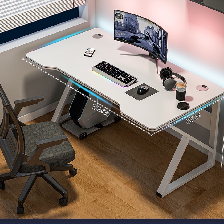 Bàn gaming chân sắt chữ K Z U đầy đủ kích thước, bàn làm việc học tập thông minh lắp ráp dễ dàng mẫu mới nhất