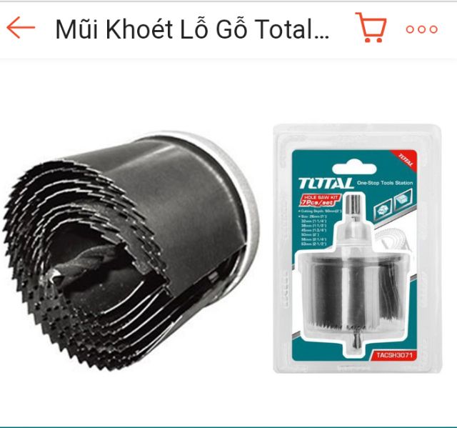 Mũi khoan khoét lỗ gỗ nhiều vòng total 63 mm