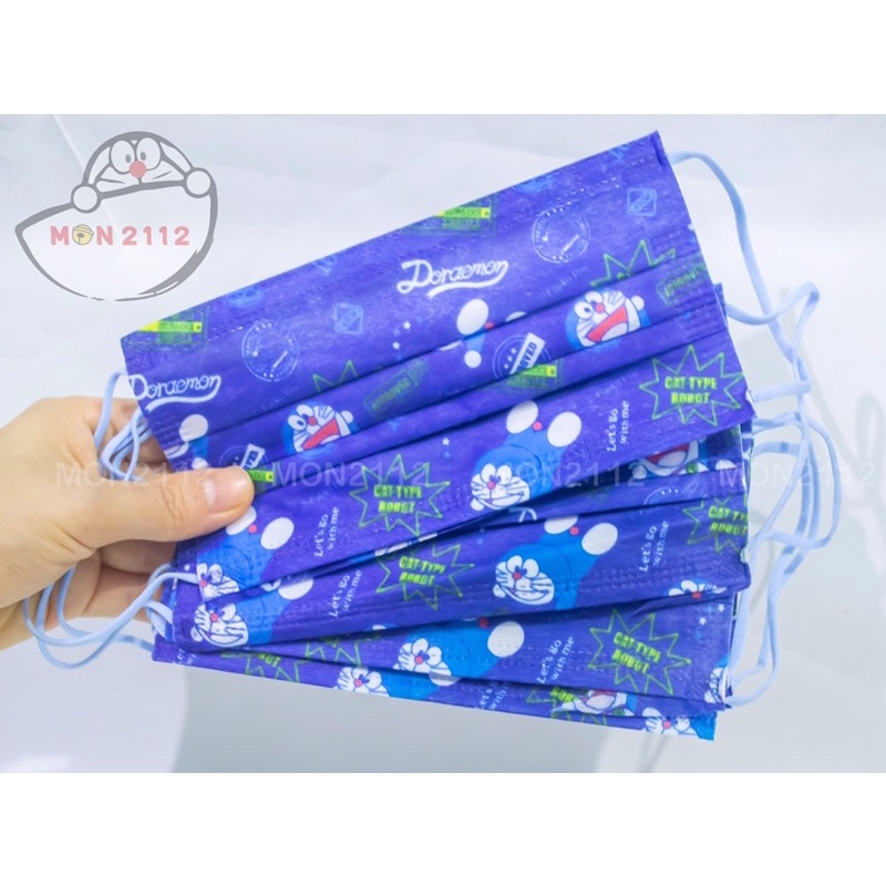 Set 10 Khẩu trang y tế 3D Doraemon Doremon hoạt hình dễ thương
