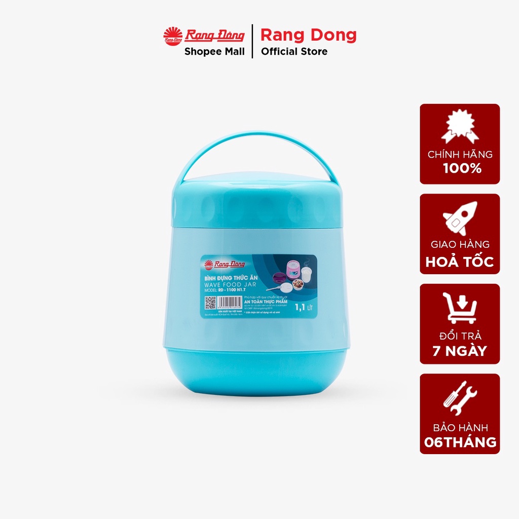 Bình Đựng Thức Ăn Dung tích 1100ml Rạng Đông - Model: RD 1100 N1.T