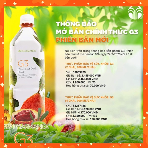 1 Chai G3 ( mẫu mới 900ml&gt;mẫu cũ 750ml )