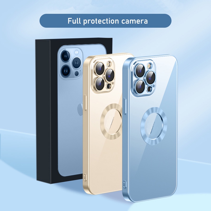 Ốp Điện Thoại Silicon Mềm Trong Suốt Có Nắp Bảo Vệ Ống Kính Máy Ảnh Sang Trọng Cho iPhone 13 12 Pro Max 11 Pro Max 13pro 12pro 11pro