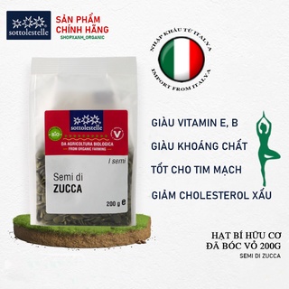 Hạt bí hữu cơ đã bóc vỏ sottolestelle 200g - shopxanh organic