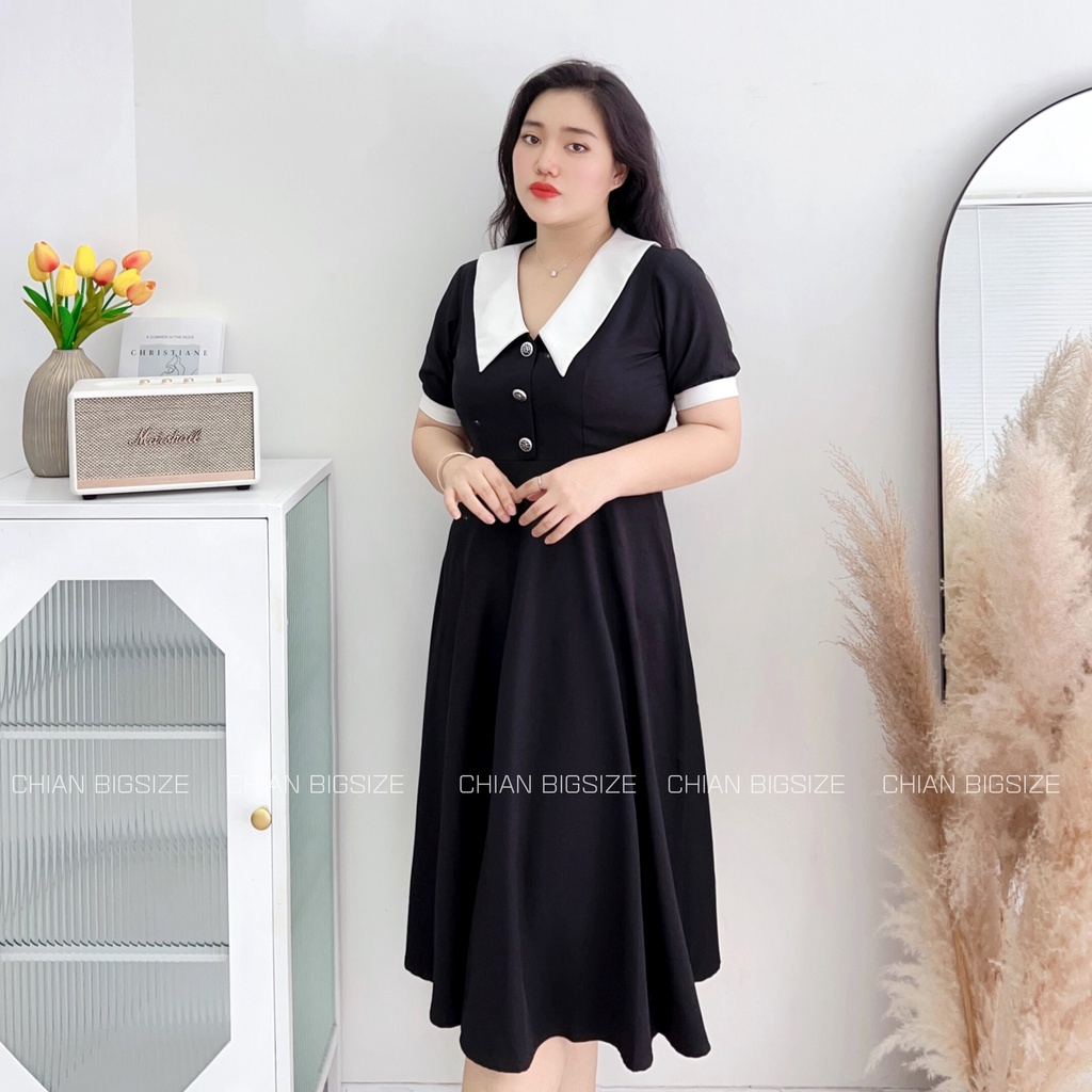 Đầm cố sơ mi dáng dài bigsize CHIAN0001