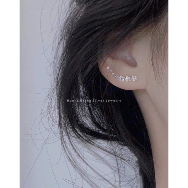 Khuyên tai kẹp vành móc câu Bạc Ta - HuongGiangSilver