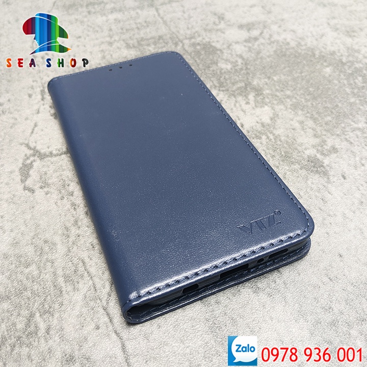 Bao da Realme C12  Nắp gập-Ốp lưng 2 mặt có thiết kế ví cà thẻ, ngăn lớn để tien mặt - Kính full màn 9D