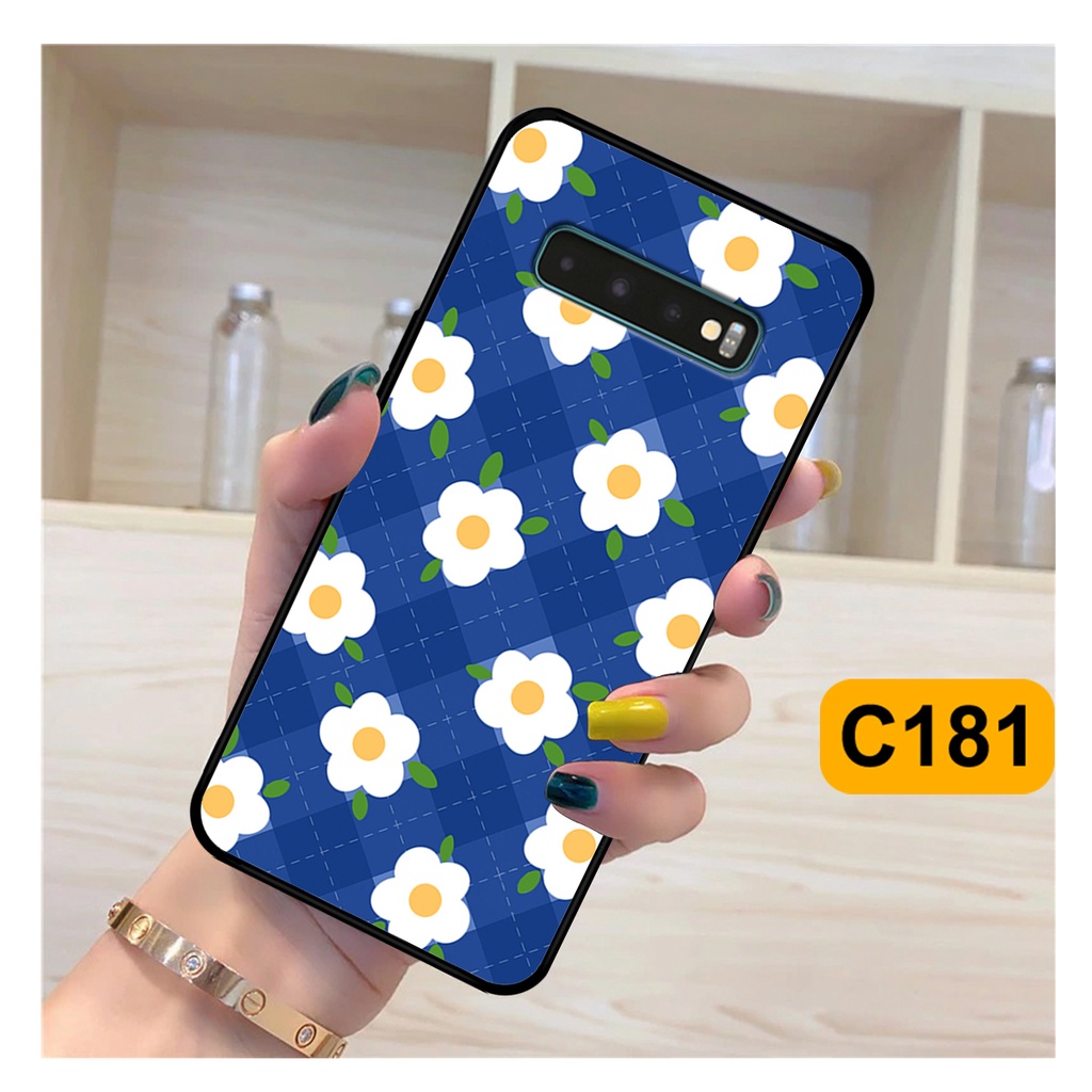 Ốp Samsung S10 - S10 Plus - S10 5G in hình hoa cỏ nhẹ nhàng,họa tiết caro xinh xắn.ốp lưng chống sốc