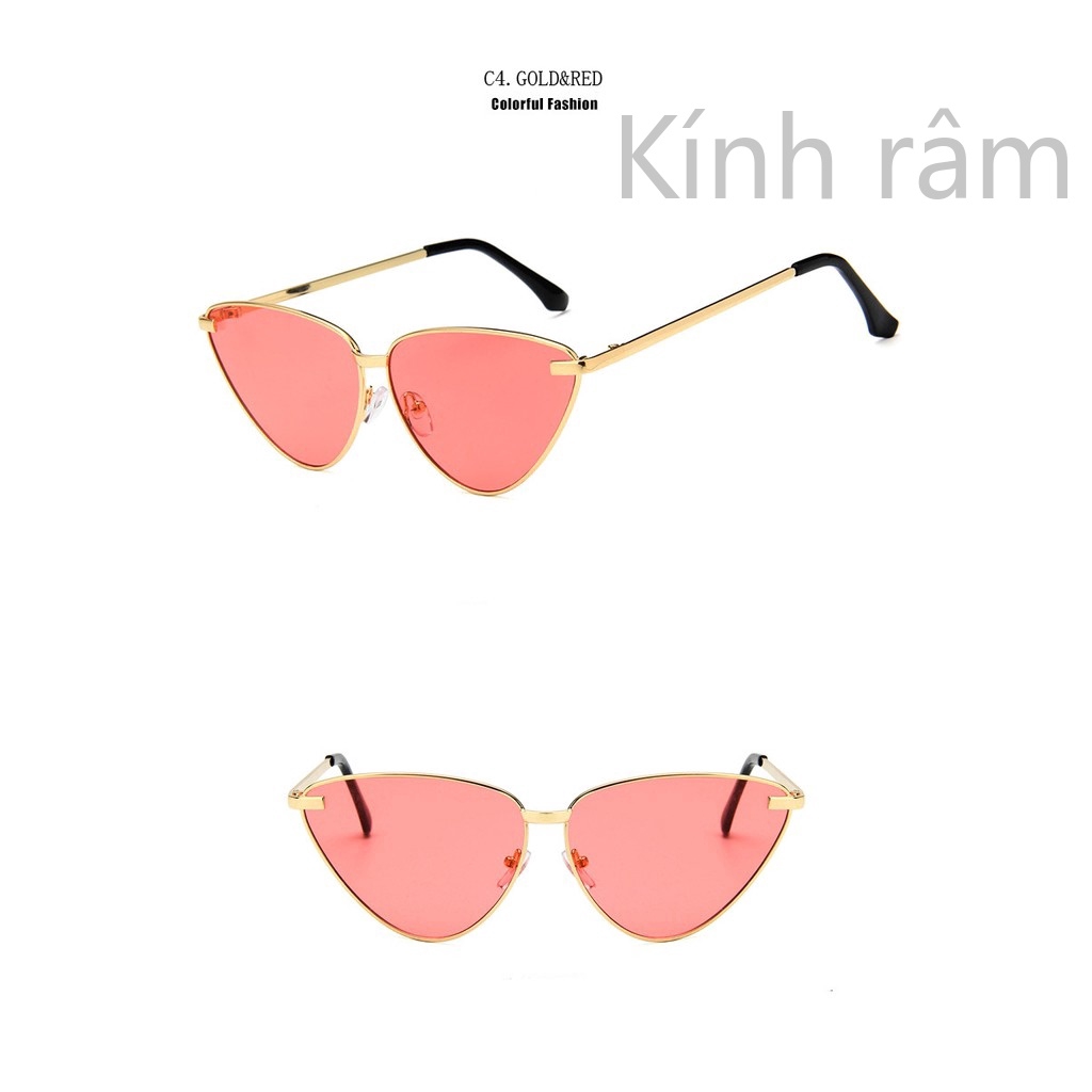 Kính mát gọng kim loại mắt mèo thời trang 2019