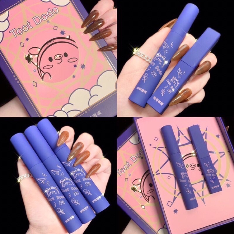 Set 2 son kem +lì lâu trôi dưỡng ẩm môi Dodo hộp tím P105 | Thế Giới Skin Care