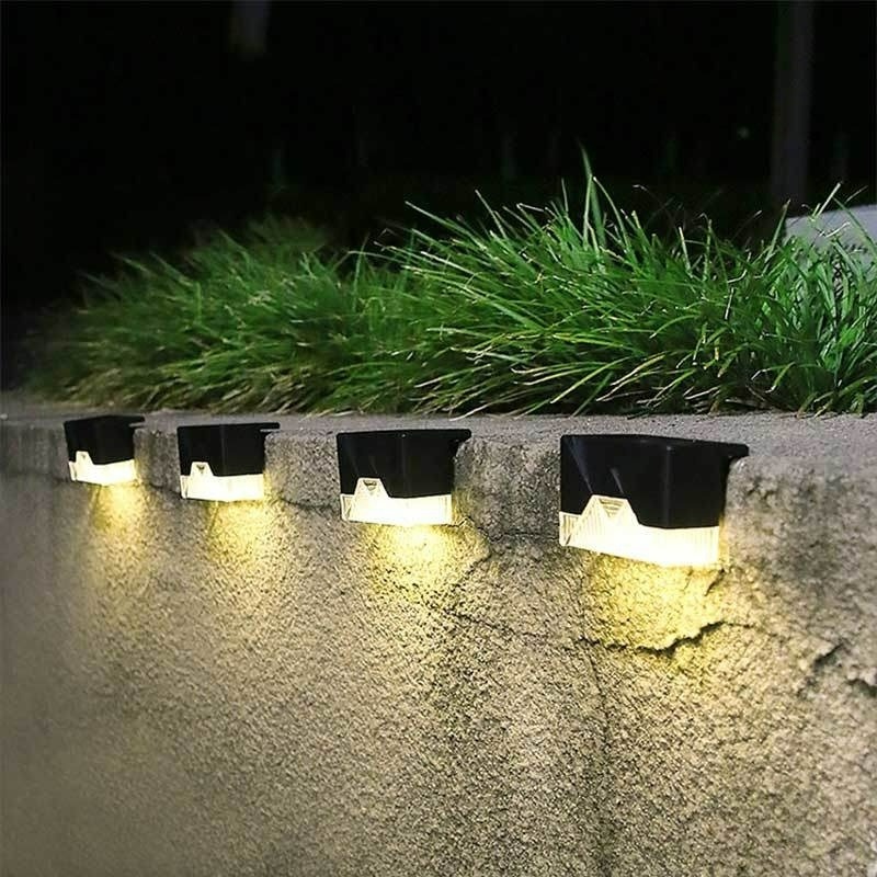 Đèn LED Năng Lượng Mặt Trời Ánh Sáng Trắng Ấm Nhiều Màu Sắc Chống Nước Gắn Cầu Thang Sân Vườn Ngoài Trời
