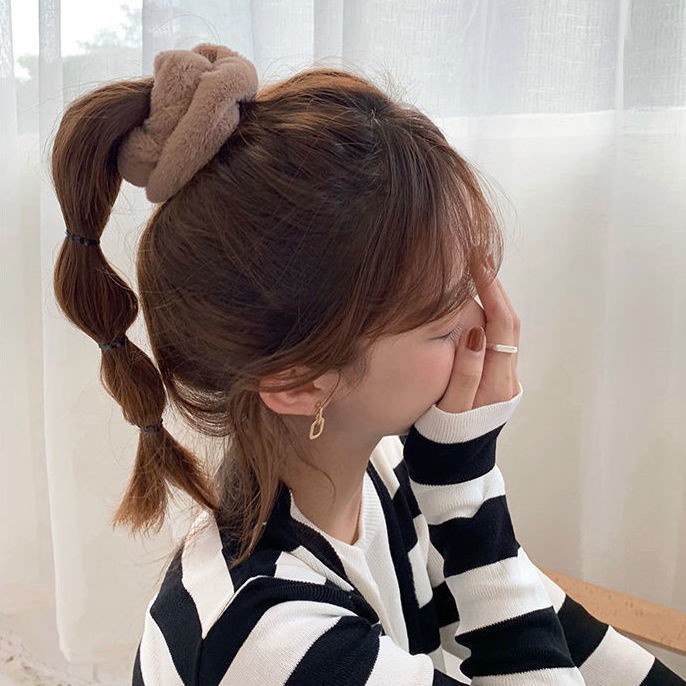 Dây buộc tóc dây cột tóc vải lông mềm mại phong cách hàn quốc xinh xắn dễ thương