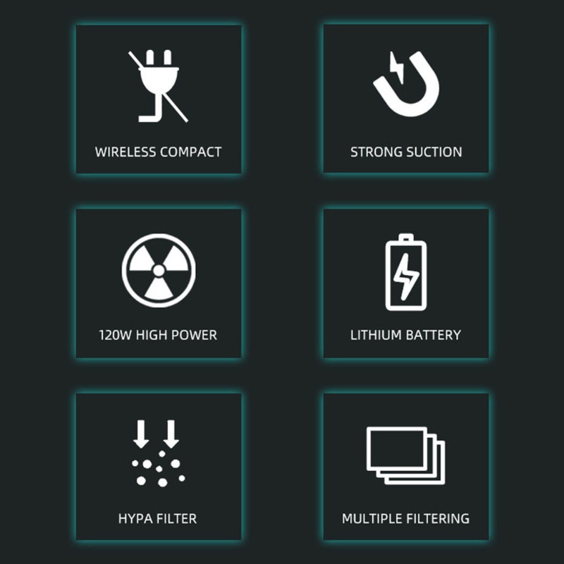 Máy Hút Bụi Cầm Tay Không Dây Công Suất Cao Sạc USB Tiện Dụng