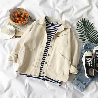 Áo khoác kaki ulzzang hình thật