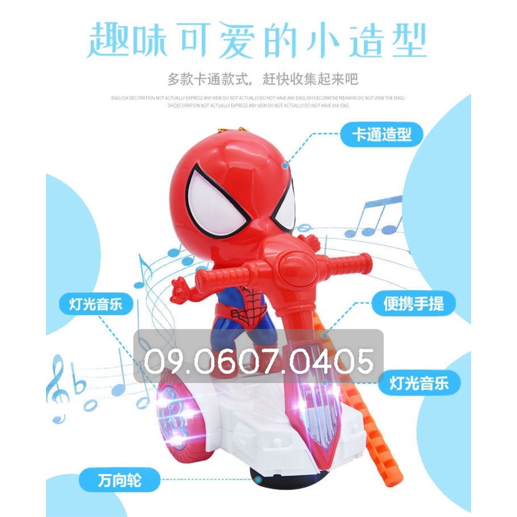 Sỉ lẻ đèn lồng Trung Thu Nhâm Dần 2022 - Xe máy Người nhện Minion Hổ Captain Kitty lắp pin có nhạc có đèn led nhiều màu