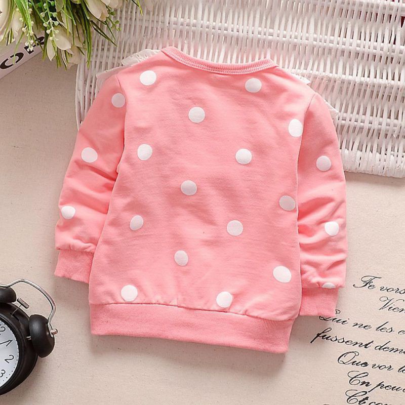 Áo khoác dài tay viền ren cho bé