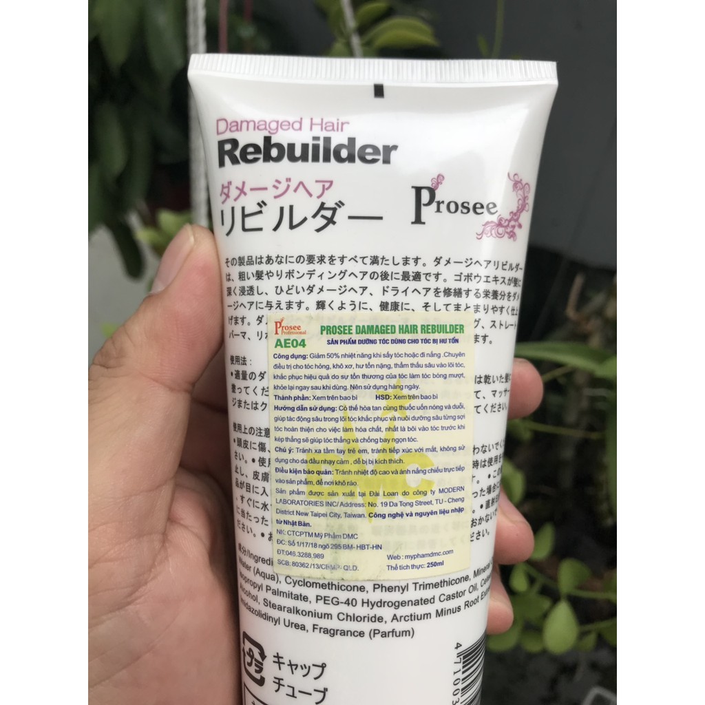 Xả khô dưỡng chất chuyên sâu Prosee Damaged Hair Rebuilder AE-04 250g