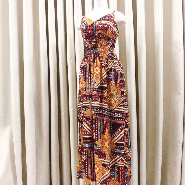 Đầm maxi thổ cẩm 20 MẪU bigsize 65kg đầm hoạ tiết | BigBuy360 - bigbuy360.vn