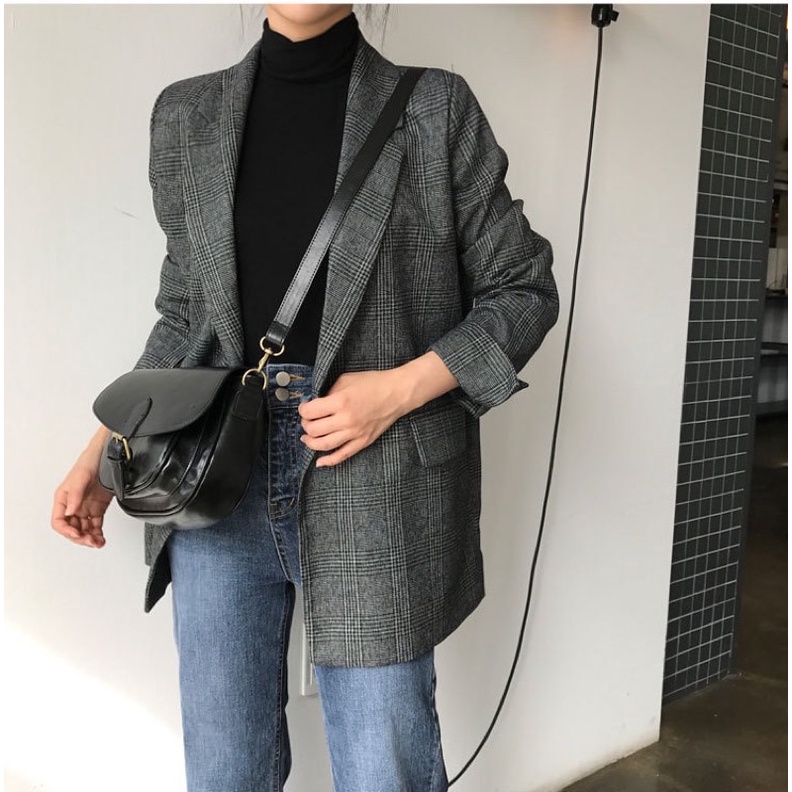 Áo Vest/ Blazer TAY GẬP ĐỘN VAI hai màu siêu sang