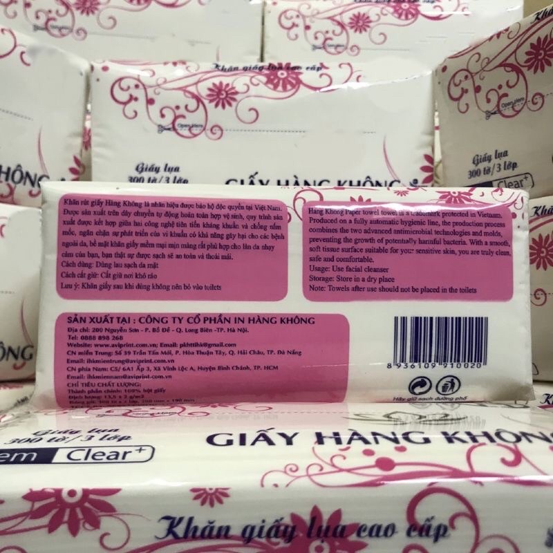 Giấy lau tay, giấy lau dạng rút siêu dai, không mủn (300 tờ)