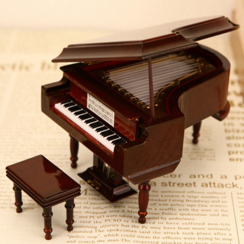 Đàn Piano Mini 14x11 X 13cm Cho Nhà Búp Bê