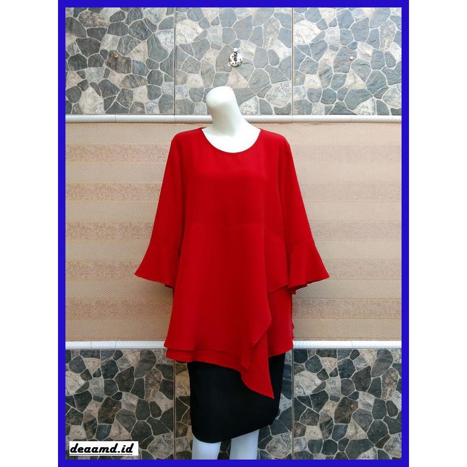 Áo Kiểu Màu Đỏ Size Lớn Atinawesuolb- May 2018 Cho Nữ (2L, 3l & 4l)