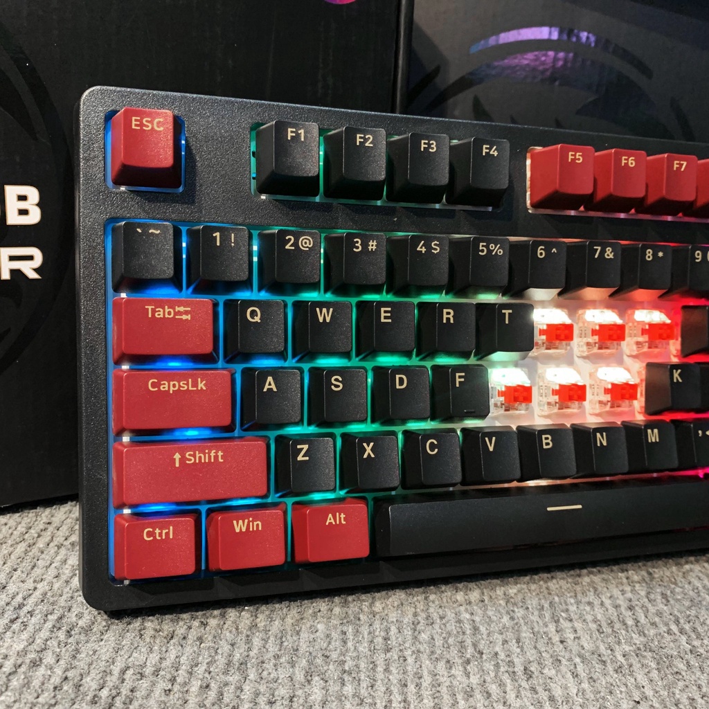 Bàn phím cơ chơi game có dây E-DRA EK3104 RGB Dark Warrior - Bản 2022 - Led RGB - E-Dra Switch - Cáp TypeC