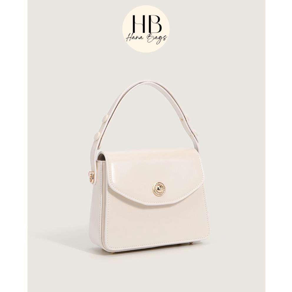 Túi xách nữ đẹp đeo chéo đeo vai kẹp nách cao cấp giá rẻ phong cách Hàn Quốc cúc tròn vintage TX0044 Hana Bags
